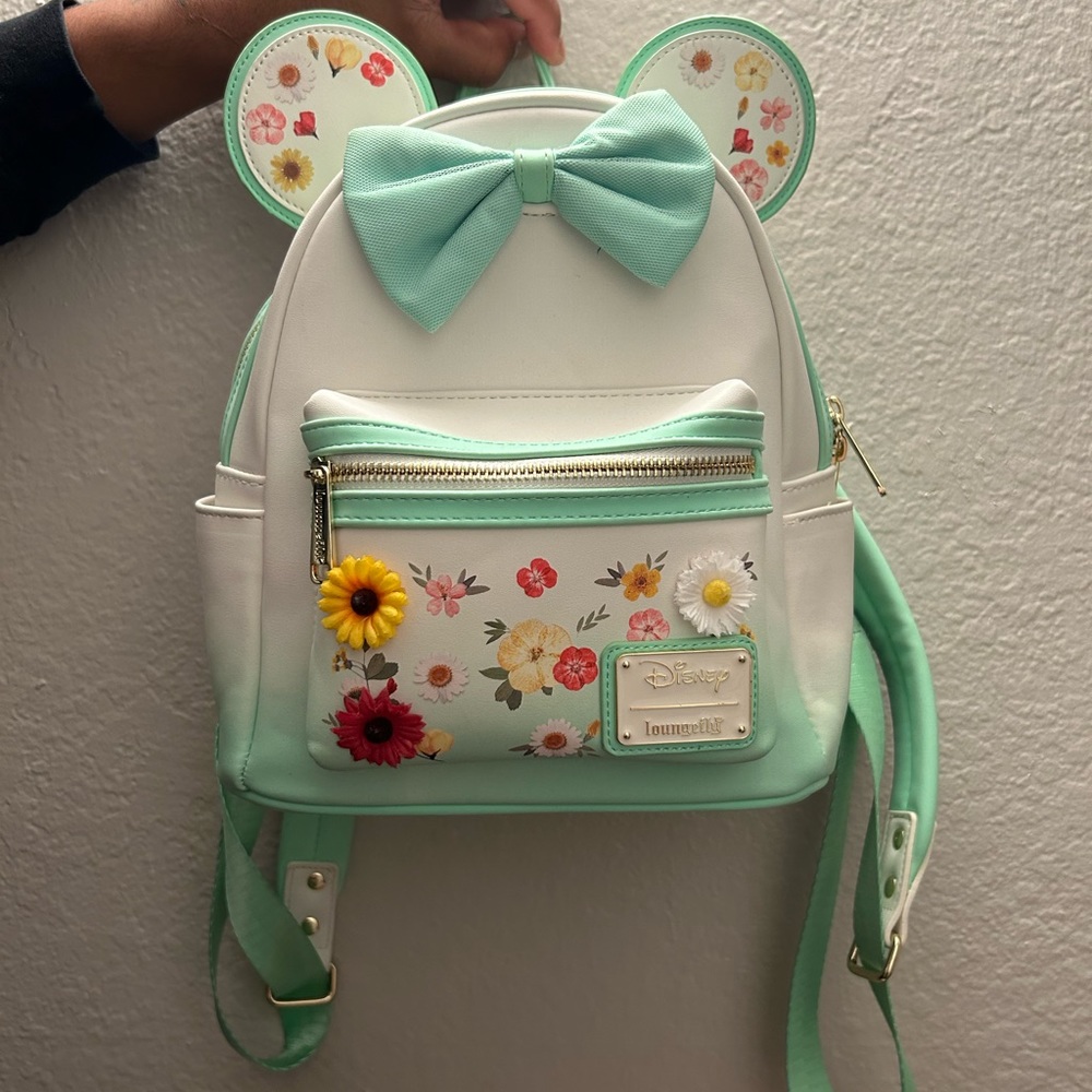 Loungefly Disney Mini Mouse Pressed Flower Bow Mini Backpack